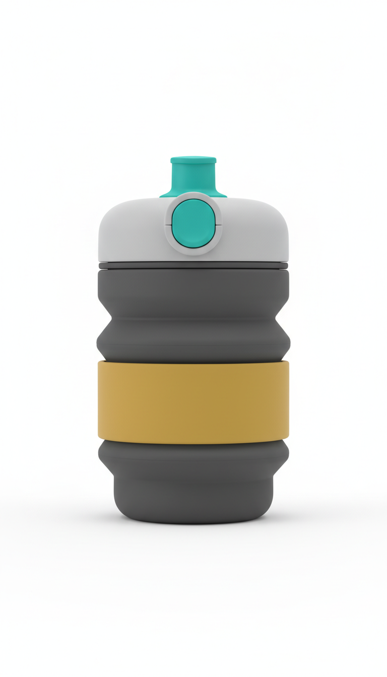Collapsible water bottle for travel and gym